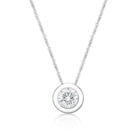 Sterling Silver Cubic Zirconia Slider Necklace