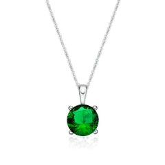 Sterling Silver May Birthstone Pendant & Chain