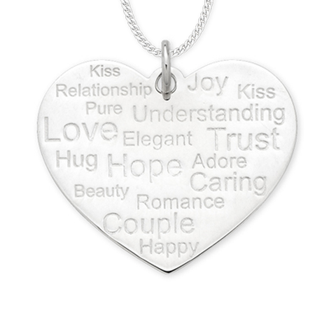 Sterling Silver Heart Pendant with Complimentary 45cm Silver Plated Chain