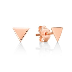 Sterling Silver Rose Gold Plated 5mm Triangle Shape Studs