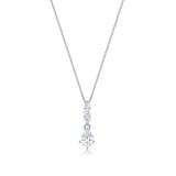 Sterling Silver Cubic Zirconia Pendant with Chain