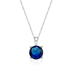 Sterling Silver SEPTEMBER Claw Set Birthstone Pendant & Chain