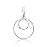 Sterling Silver Circles Open Pendant with Chain