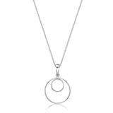 Sterling Silver Circles Open Pendant with Chain