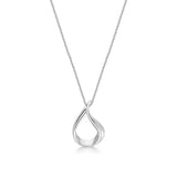Sterling Silver Ribbon Pear Polished Pendant and Chain