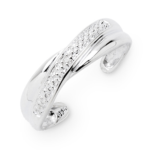 Sterling Silver Diamond Set Toe Ring