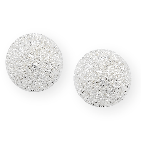 Sterling Silver Sand-blasted Ball Studs