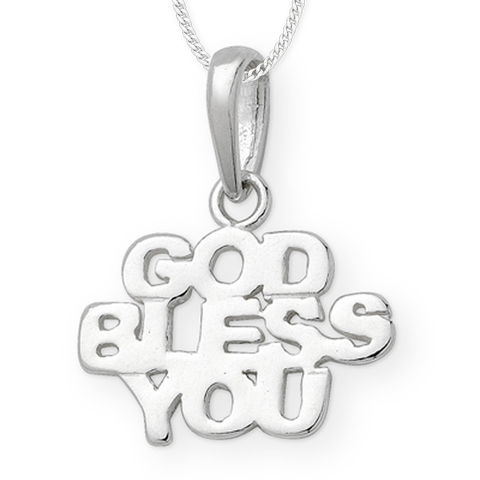 Sterling Silver "God Bless You" Pendant