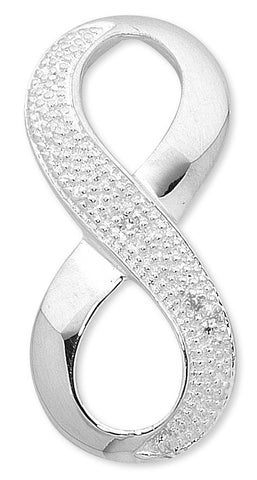 Sterling Silver Diamond Set Infinity Pendant with 45cm Sterling Silver Chain