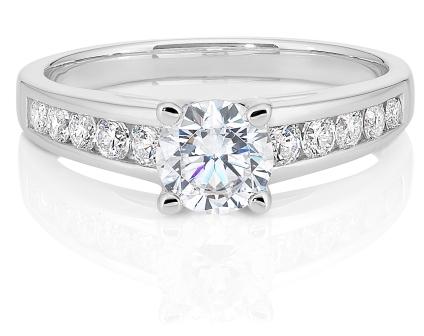 Sterling Silver Rhodium Plated Cubic Zirconia Ring