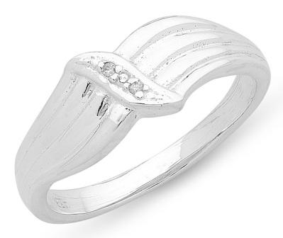 Sterling Silver Diamond Set Ring