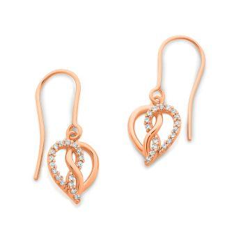 9ct Rose Gold CZ Infinity Drop Earrings