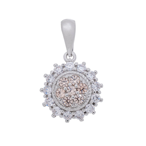 Sterling Silver Cubic Zirconia Cluster Pendant