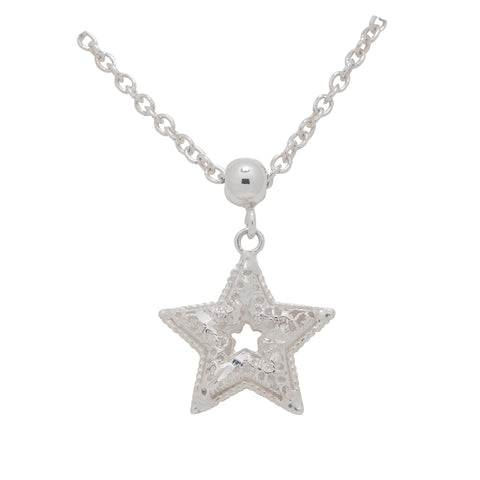 Sterling Silver Fancy Star Necklace